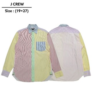 J​ KREW​ เสื้อเชิ้ต​ลายทาง​ Slim​ fit Size 38 สวยสภาพใหม่