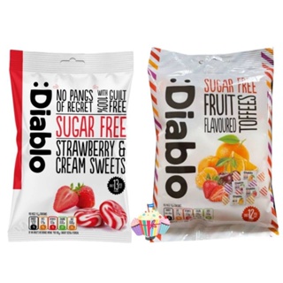 Diablo  Sugar free 🍇Fruit Flavours Toffee Candy / strawberry &amp; cream candy🍓 strawberry