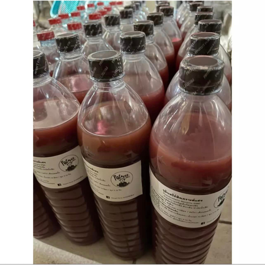 PSB จุลินทรีย์สังเคราะห์แสง1500ml. สูตรเข้มข้นสีแดงสด ใช้ขยายเชื้อต่อได้ไม่รู้จบ บ่อปลา ไข่ผำ ไม้ดอกไม้ประดับ ผักสลัด