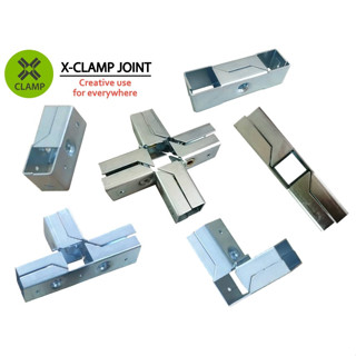 ข้อต่อเหล็กเหลี่ยม ข้อต่อเหล็กกล่อง 1x1 นิ้ว ข้อต่อ DIY XCLAMP Set A