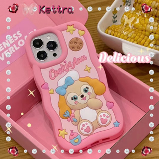 💜Kettra💜ป้องกันการหล่น ขอบเต็ม iPhone 11 14 pro max หมีดัฟฟี่ สีชมพู สาวน่ารักหัวใจ การ์ตูน หวานสวยcase for iPhone 12 13