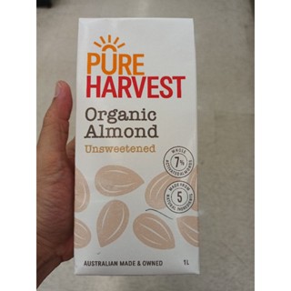 Pureharvest Almond Milk Its Organic   Unsweetened 1L เครื่องดื่มจากอัลมอนด์ 1000ml