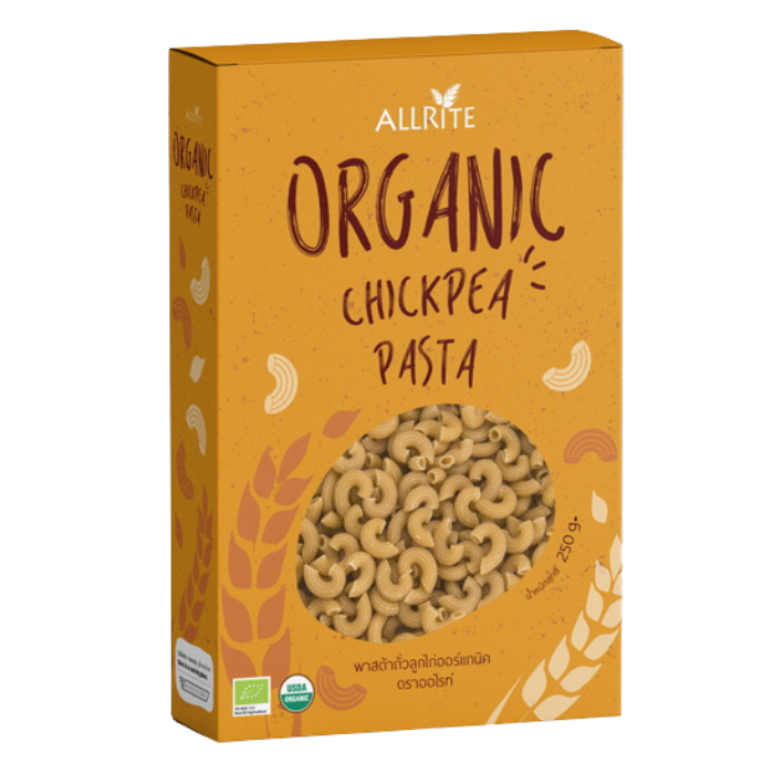 ออไรท์ เส้นพาสต้า จากถั่วลูกไก่ ออร์แกนิค 250 กรัม - Organic Chickpea Pasta Gluten Free 250g Allrite brand