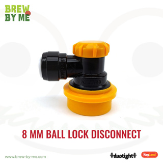 ใหม่ Ball Lock Keg Disconnect (Black + Yellow/Liquid) x Duotight 8mm หรือ 9.5mm หัวต่อ สายเครื่องดื่ม ทำเบียร์