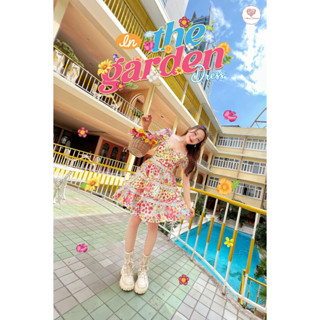 In the garden dress เดรสสั้นพิมพ์ลายดอกไม้สุดน่ารัก ทรงบานกำลังดี มีซับใน ฟองน้ำ แพทเทิร์นใส่สบาย น่ารักมาก