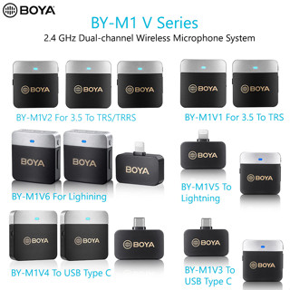 BOYA BY-M1V Series MV1,MV2,MV3,MV4,MV5,MV6 2.4GHz Dual-Channel Wireless Microphone System ไมค์ไร้สาย