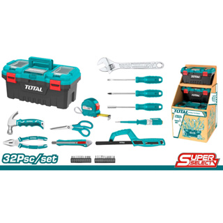 Total ชุดเครื่องมือช่างพร้อมกล่อง 32 ชิ้นชุด รุ่น THKTHP20326 ( 32 Pcs Tools Set ) ชุดเครื่องมือ