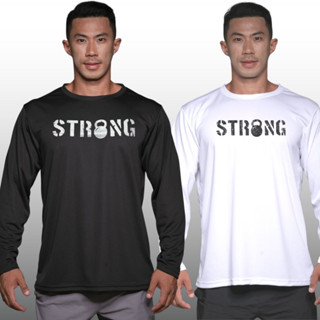 STRONG เสื้อแขนยาวนักกล้าม  Men’s Bodybuilding Long Sleeve Athletic Gym Shirt