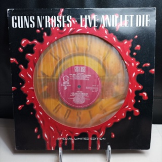 แผ่นเสียง Single 12” Guns NRoses "Live And Let Die" Special Limited Edition (แผ่นใสสีเหลือง) แผ่น UK ปก/แผ่น VG++/VG++