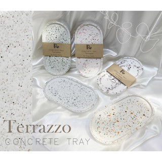 ถาดปูนหินขัด Terrazzo ถาดวางของ ถาดรองแก้ว พร็อพถ่ายรูป