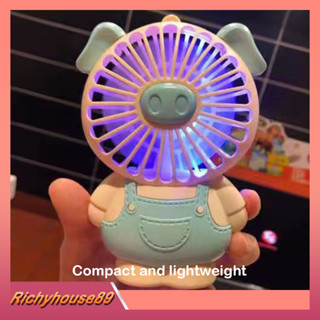 พัดลมพกพา พัดลมมินิ mini fan พัดลมการ์ตูน ที่ชาร์จ USB พัดลมมีไฟในตัว พัดลมแรง J296