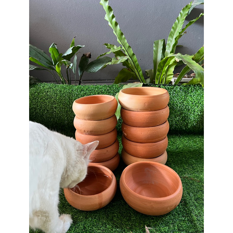 อ่างดินเผา ใส่น้ำ ใส่อาหารสัตว์เลี้ยง ขนาด 5นิ้ว และ6นิ้วโปร1ใบ4ใบ 📌เปิดพรีออเดอร์ไว้แต่จัดส่งปกติทุกวันคะ📌 - รูปที่ 2