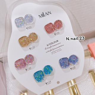 สีเจล กากเพชร Mlian 6 สี แถม ชาร์ทสี ขาตั้ง (รอของ)