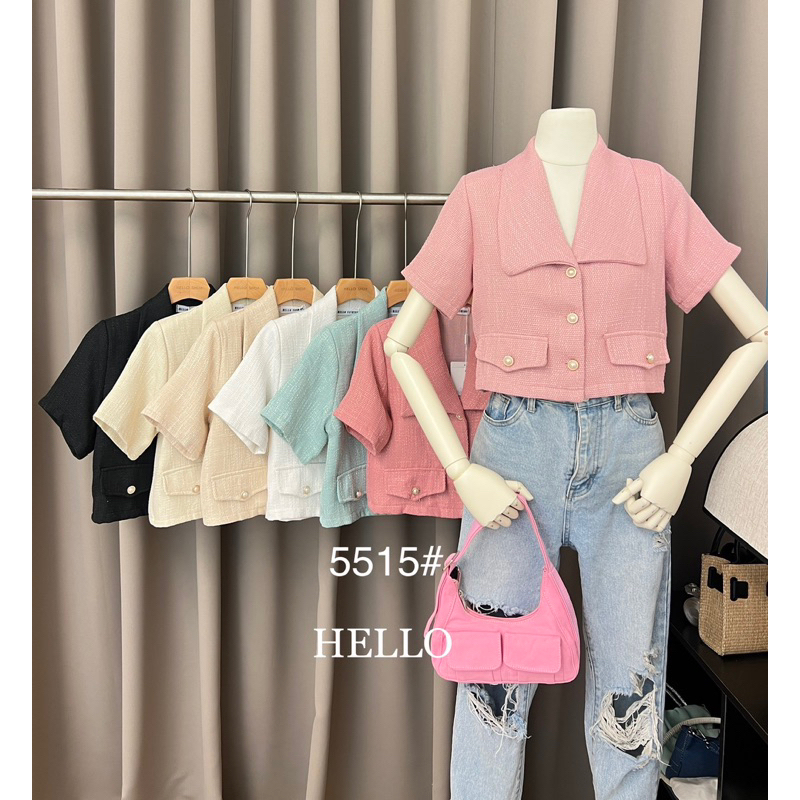 [เหลือ 202.- เก็บโค้ด “ร้านโค้ดคุ้ม 30%”] CINDY TOP : เสื้อครอปแขนสั้น ทรงเชิ้ตคอปก ให้ลุคส์เรียบหรู ผ้าทออย่างดีใส่สบาย