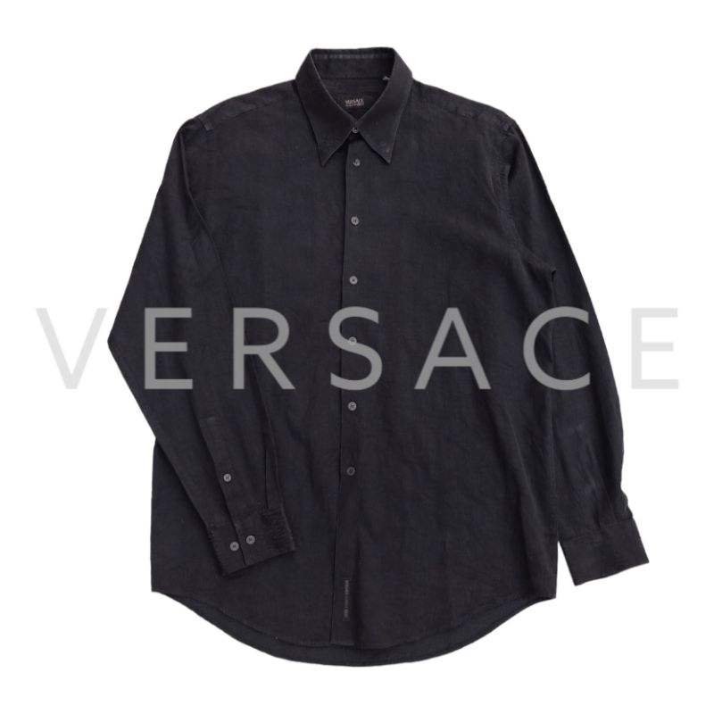 vintage Versace shirt แท้​ เสื้อเชิ้ต​ ผู้ชาย​ แบรนด์เนม​มือสอง​ Size​ L​ อก​ 42-44​ สวยมาก​ หายาก