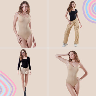 CHERILON Bodysuit เชอรีล่อน บอดี้สูท คอกลม นุ่ม กระชับแนบผิว…