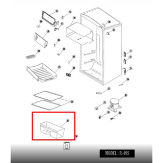 อะไหล่แท้ศูนย์/ลิ้นชักใส่ผักตู้เย็นฮิตาชิ/รุ่นR-49S/ พาท R-49S*002