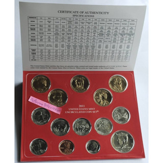 ชุดเหรียญ USA Mint Set 14  เหรียญ ปี 2011-D