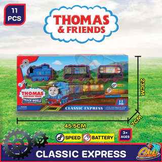 [พร้อมส่ง] thomas cartoon train ขบวนรถไฟโทมัสพร้อมราง ชุด classic express มีให้เลือก2แบบ ใส่ถ่าน2A 1ก้อนก็เล่นได้เลย