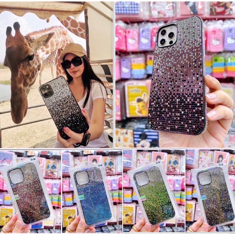 เคสแฟชั่นหรูหรา กลิตเตอร์ ไล่ระดับสีมีรุ่นlp13promax,14,14pro,14plus,14promax，15，15pro,15plus,15promax