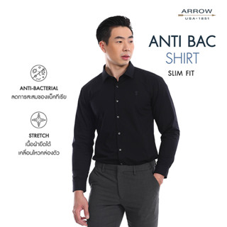 ARROW เสื้อเชิ้ต Anti-Bacteria ระงับกลิ่นอับชื้น ทรงSlim  สีดำ MABS703S2BSBL