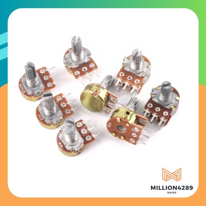 วอลลุ่ม Volume 3ขา/6ขา แกนยาว 15มม. B5K B10K B20K B50K B100K B250K