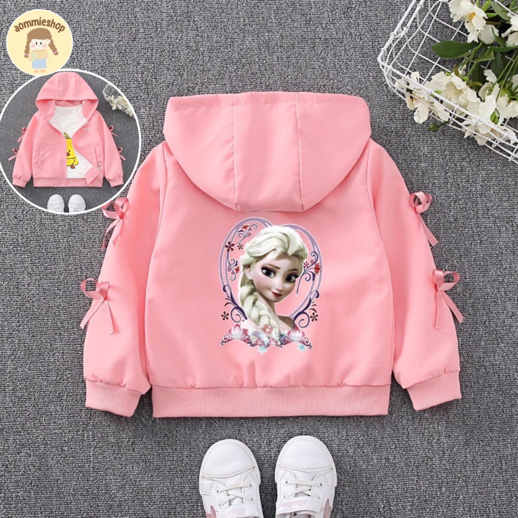 เสื้อแจ็คเก็ตเด็กผู้หญิง กันลม กันแดด ได้ดี ผ้าหนา 2 ชั้น ผลิตจากเส้นใยโพลีเอสเตอร์ ด้านในเป็นผ้าตาข่าย