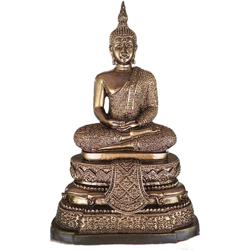 พระแก้วมรกตปางฤดูฝน แร่เหล็กน้ำพี้ ฐาน 6.5 นิ้ว หน้าตัก 5 นิ้ว สูง 10 นิ้ว