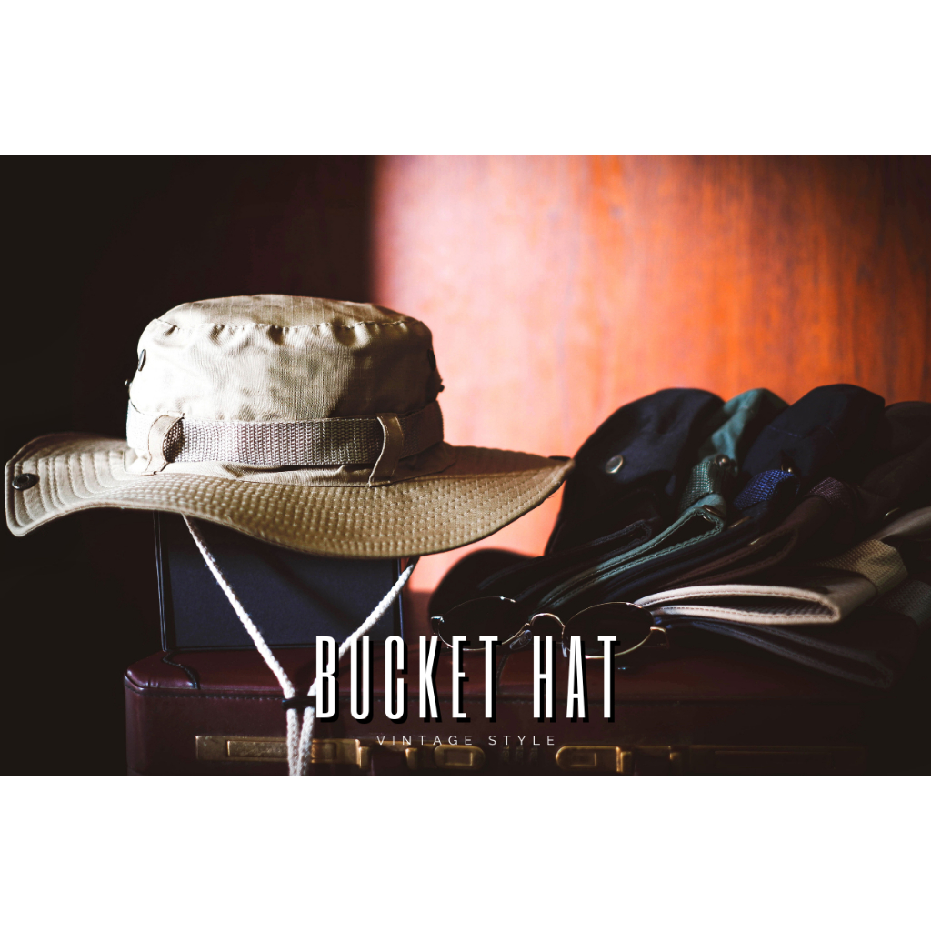 หมวก Bucket Hat สุดฮิต หมวกบักเก็ต มีสายรัดคาง จะสายไหนก็ไม่ควรพลาด (No Brand)