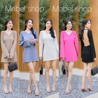 Minidress แขนยาวเว้าด้านหลังSexy ป้าย mabel