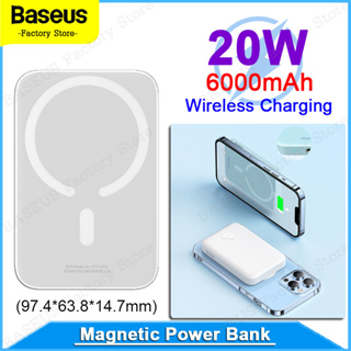 Baseus Magnetic Mini Wireless Fast Charge Power Bank 6000/10000mAh 20W（ fast charging Cable Type-C to Type-C IP13 14)