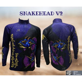 เสื้อตกปลา JK Thailand เสื้อกันยูวี ลาย SNAKEHEAD V.2 ป้องกันรังสี UV 80% แห้งเร็ว