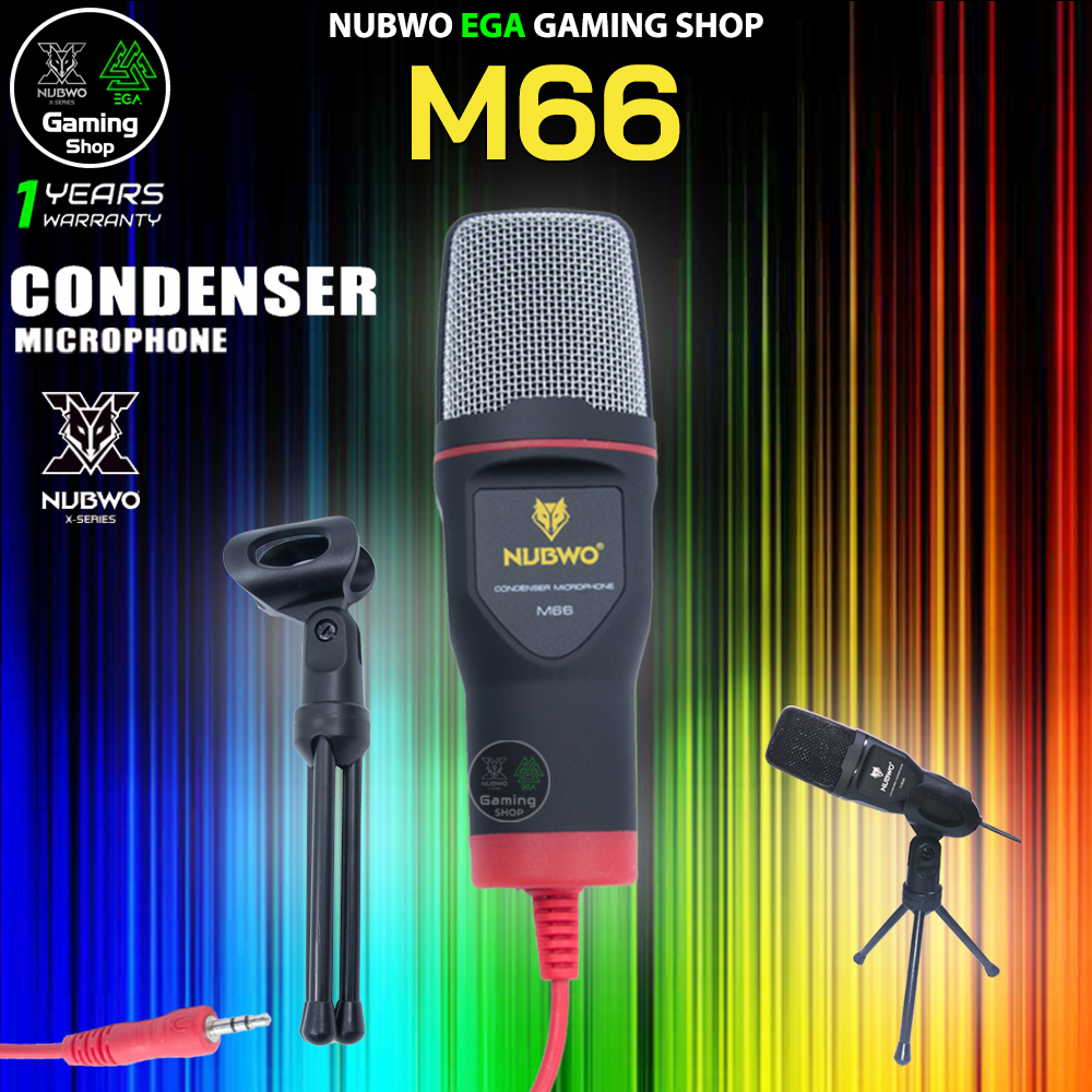 🎮 GAMING NUBWO M66 CONDENSER MICROPHONE ไมค์ไลฟ์สด ไมค์คอนแดนเซอ ไมค์อัดเสียง ไมโครโฟนคอนเดนเซอร์ พร้อมขาตั้ง 66