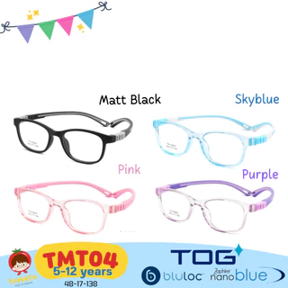 แว่นกรองแสงสีฟ้าเด็ก ดูมือถือ *เลนส์ตัดใหม่ TOG Nanoblue* แว่นตาเด็ก ขาบิดงอได้ เด็กโต TMT04 5-12 ปี