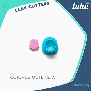 Octopus A Outline Clay Cutter/ Polymer Clay Cutter/ แม่พิมพ์กดดินโพลิเมอร์รูปทรงกรอบปลาหมึก