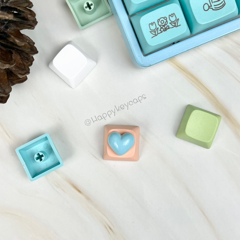 คีย์แคปหัวใจนูนน่ารักๆ เรซิ่น resin Keycap Handmade Artisan Heart keycaps ปุ่มกดคีย์บอร์ด Custom