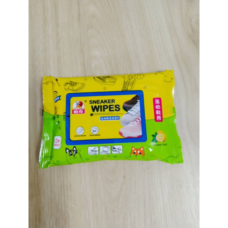 ของดี ไม่แพง มีจ้า Sneaker Wipes ผ้าเช็ดทำความสะอาดรองเท้า แบบพกพา ห่อใหญ่ 12 แผ่น ของแท้ ราคาถูก ราคา ต่อห่อ