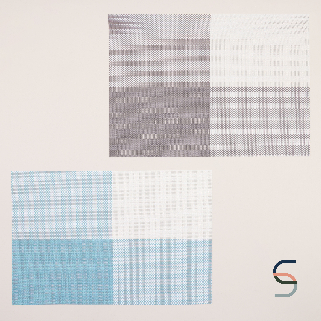 SARABARN Crossweave Woven Vinyl Placemat | แผ่นรองจาน หนังพีวีซี สีน้ำเงิน และ สีดำ