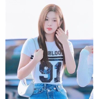 2สี BADBLOOD T-SHIRT เสื้อยืด พอดีตัว งานสวยมาก ปักเลื่อม ซีลีน เซลีน