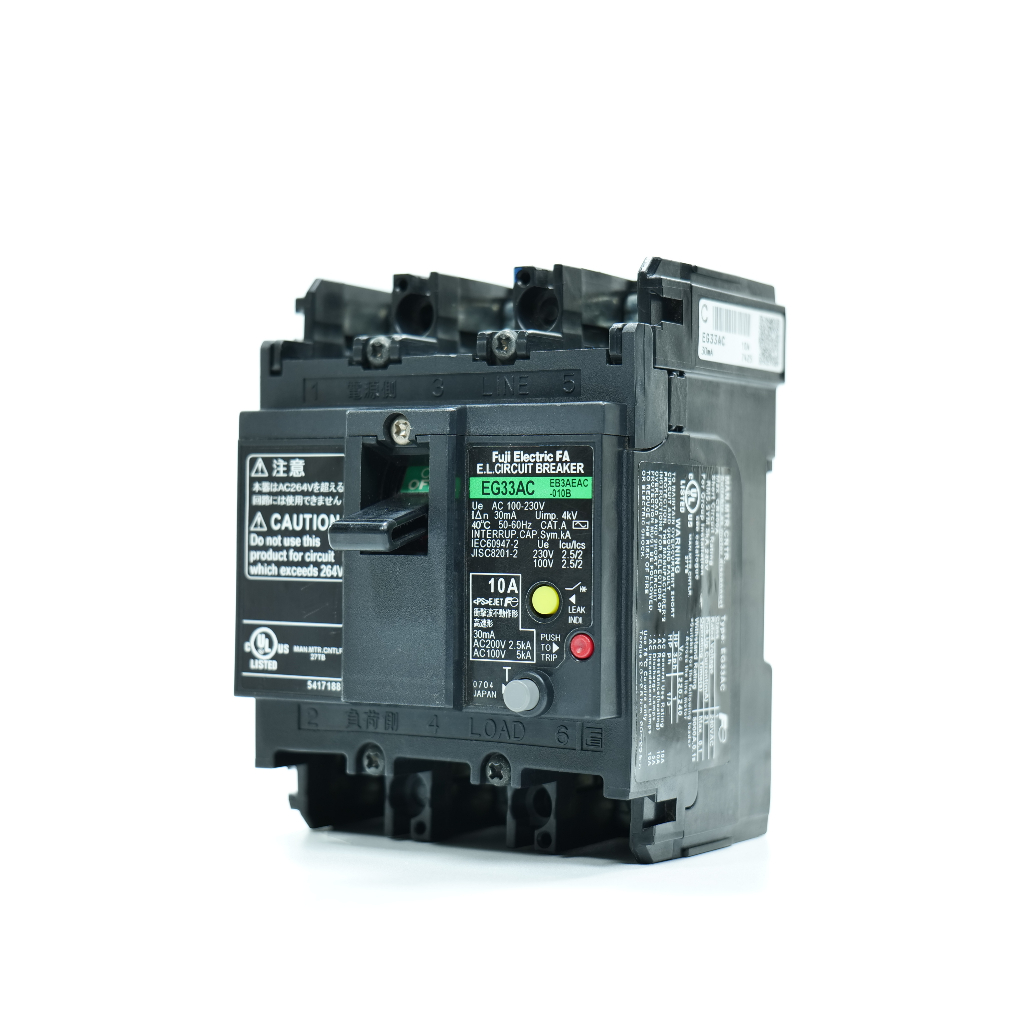EG33AC FUJI ELECTRIC ELCB สวิซ์ตัดตอนอัตโนมัติ ชนิดป้องกันไฟรั่ว ELCB EB3AEC-010B 10A 30mA EG33AC 3P
