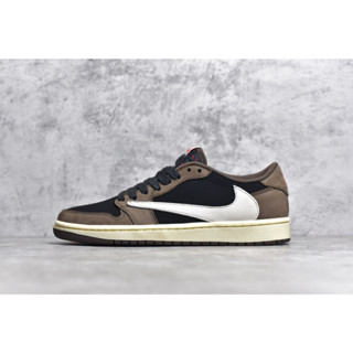 Nike Air Jordan AJ1 Low Travis Scott คลาสสิกวินเทจวัฒนธรรมสบาย ๆ รองเท้าบาสเกตบอลต่ำรองเท้าผ้าใบ แท้100% ผู้ชาย ผู้หญิง