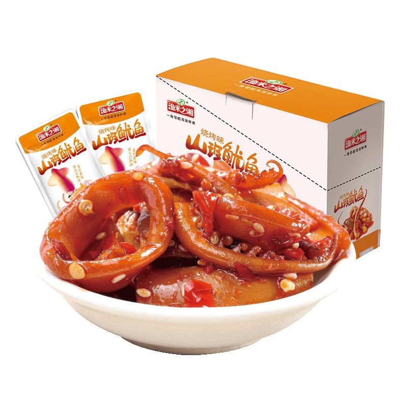 พร้อมส่ง ปลาหมึกเผ็ดปรุงรสสำเร็จพร้อมทานแบรนดังจากจีน รสบาร์บีคิว เผ็ดดั้งเดิม ขนาด 15 กรัม ( K54 )