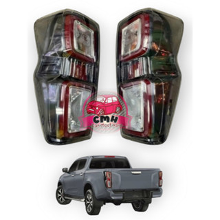 DIAMOND ไฟท้าย LED พร้อมชุดสายไฟ ISUZU DMAX 2022 2023  อีซูซุ ดีแมคซ์ ขอบเทาดำ