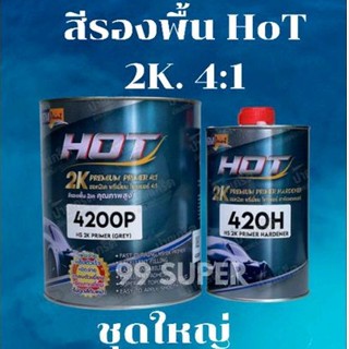 สีรองพื้นเทา 2K คุณภาพสูง HOT 2K ชุดใหญ่ PRKMIUM 4:1