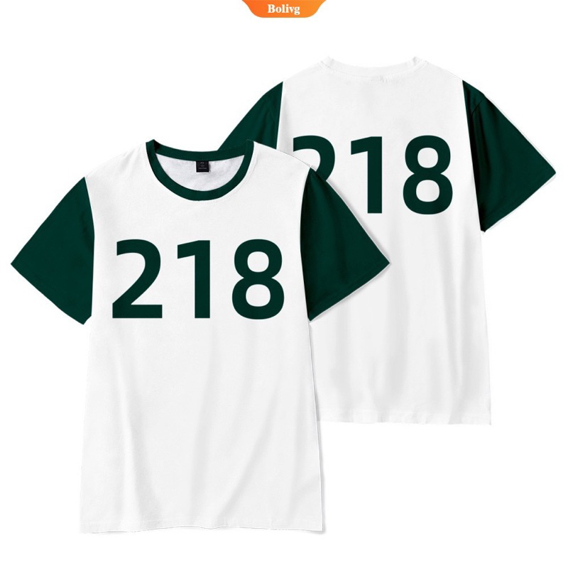 เสื้อยืด Squid Game คอสเพลย์  218  size XL  อก 44 นิ้ว  ยาว  30 นิ้ว