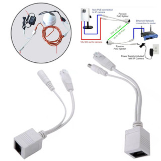 Passive Power over Ethernet PoE Adapter Injector+ Splitter Kit 12v splitter 10/100