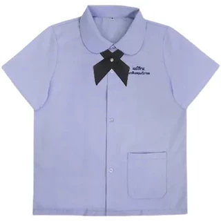 เสื้อเชิ้ตนักศึกษาแขนสั้นผู้หญิงนน่ารัก Oversize แฟชั่นเกาหลี นักเรียนนักคอปกทหารเรือ ยูนิฟอร์ม คอปก สําหรับผู้หญิง