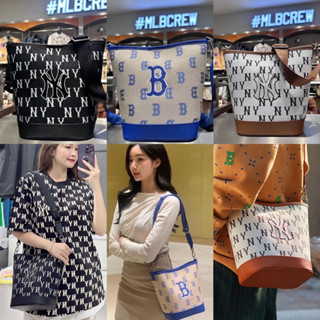 NEW MLB Tote bags Cross -Body Bag 🖤💙🤎งานแคนวาส ความจุสูง กระเป๋าสะพายข้าง Unisex 👨🏻👩🏻