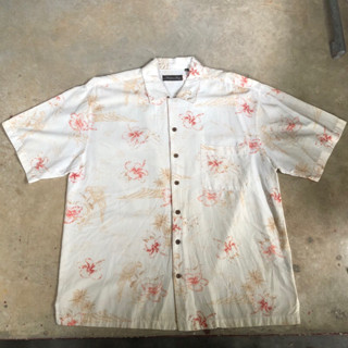 เสื้อฮาวาย Vtg.Hawaii Shirt MILANO BAY Sz.XL 65% RAYON 35% COTTON