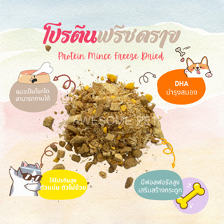 โปรตีนฟรีซดราย ผงโปรตีนโรยข้าว Food Toppers for pet (Protein Mince Freeze dried )